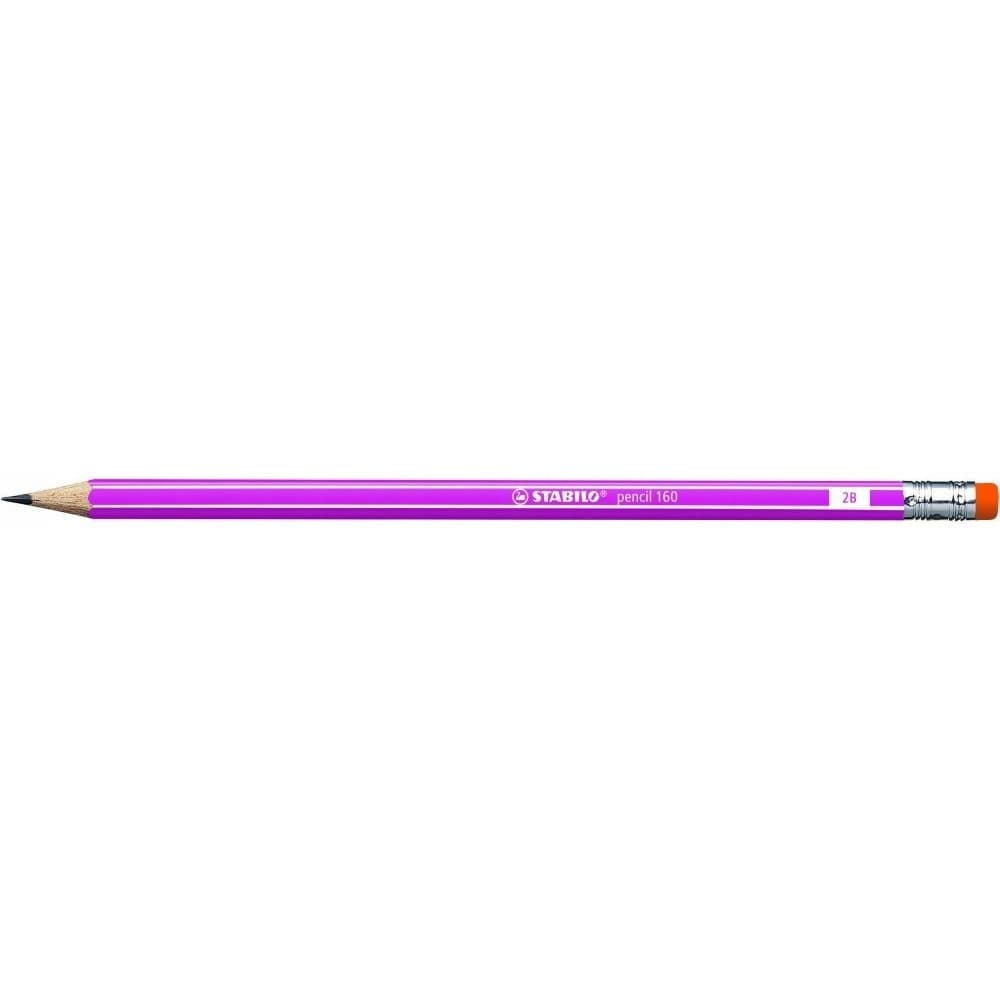 Ołówek STABILO 160 z gumką 2B różowy 2160/ 01-2B