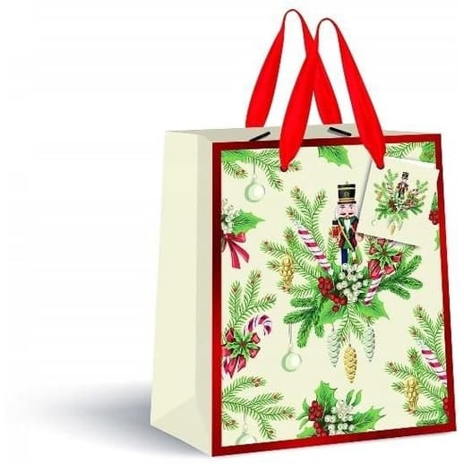 Torebka prezentowa średnia Cream Boże Narodzenie 190g 26,5x33x13cm INTERDRUK