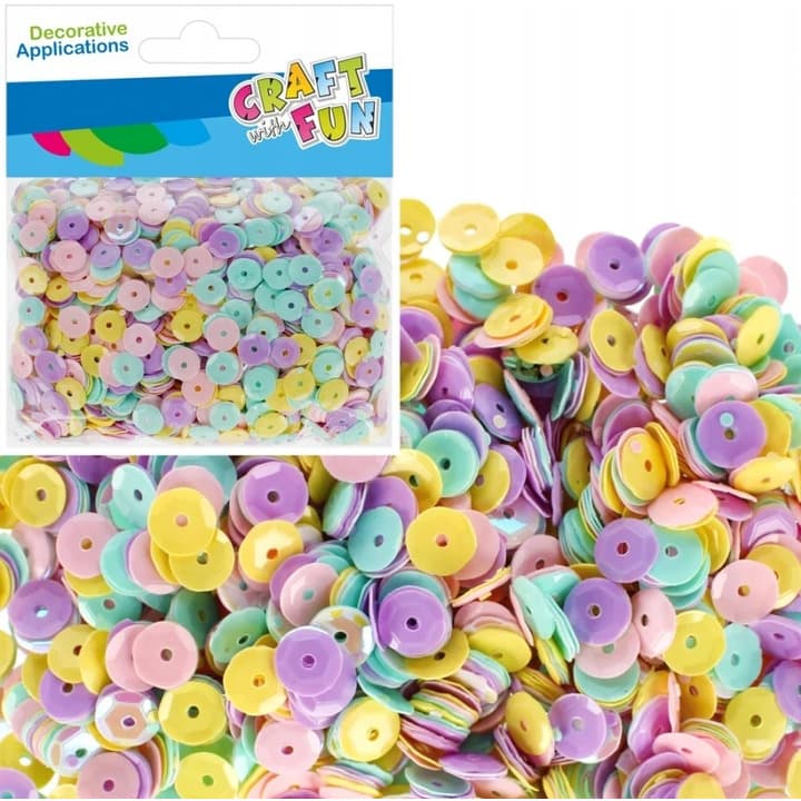 Cekiny metaliczne pastelowe mix 42,5g CRAFT WITH FUN 531732