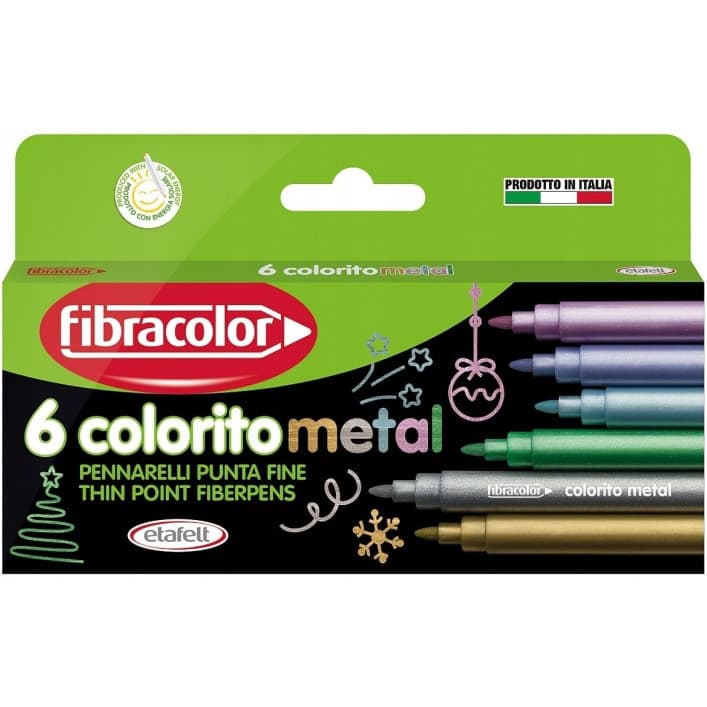 Flamastry metaliczne COLORITO METAL MAX 6kol. FIBRACOLOR