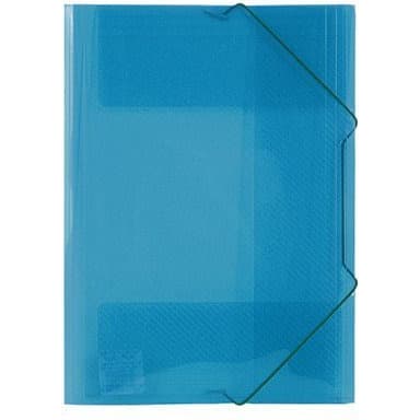 Teczka PP z gumką szeroka transparentna niebieska TG-12-03 BIURFOL