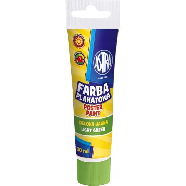 Farba plakatowa w tubkach 30ml szkolna jasna zielona 83110910 ASTRA