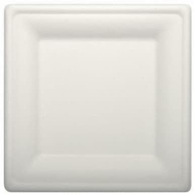 Talerz z trzciny cukrowej, kwadratowy 20x20cm biały(50szt)84586 100% bio
