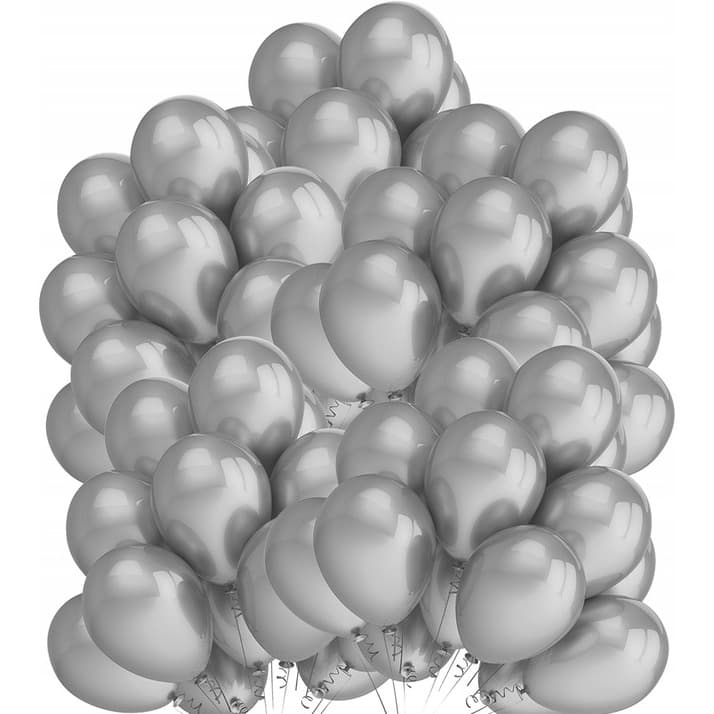 Balony metalizowane srebrne 10" (50szt.) FIORELLO 170-2631