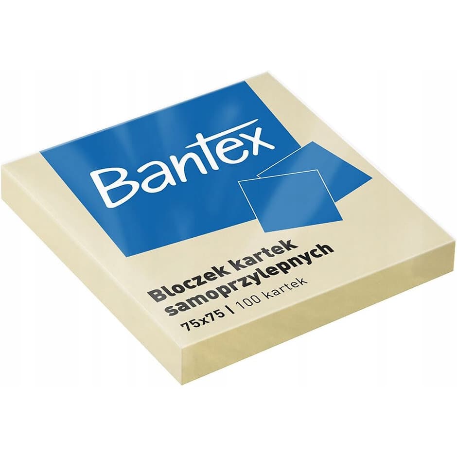 Karteczki samoprzylepne bloczek 75x75mm 100 kartek 400086384 BANTEX