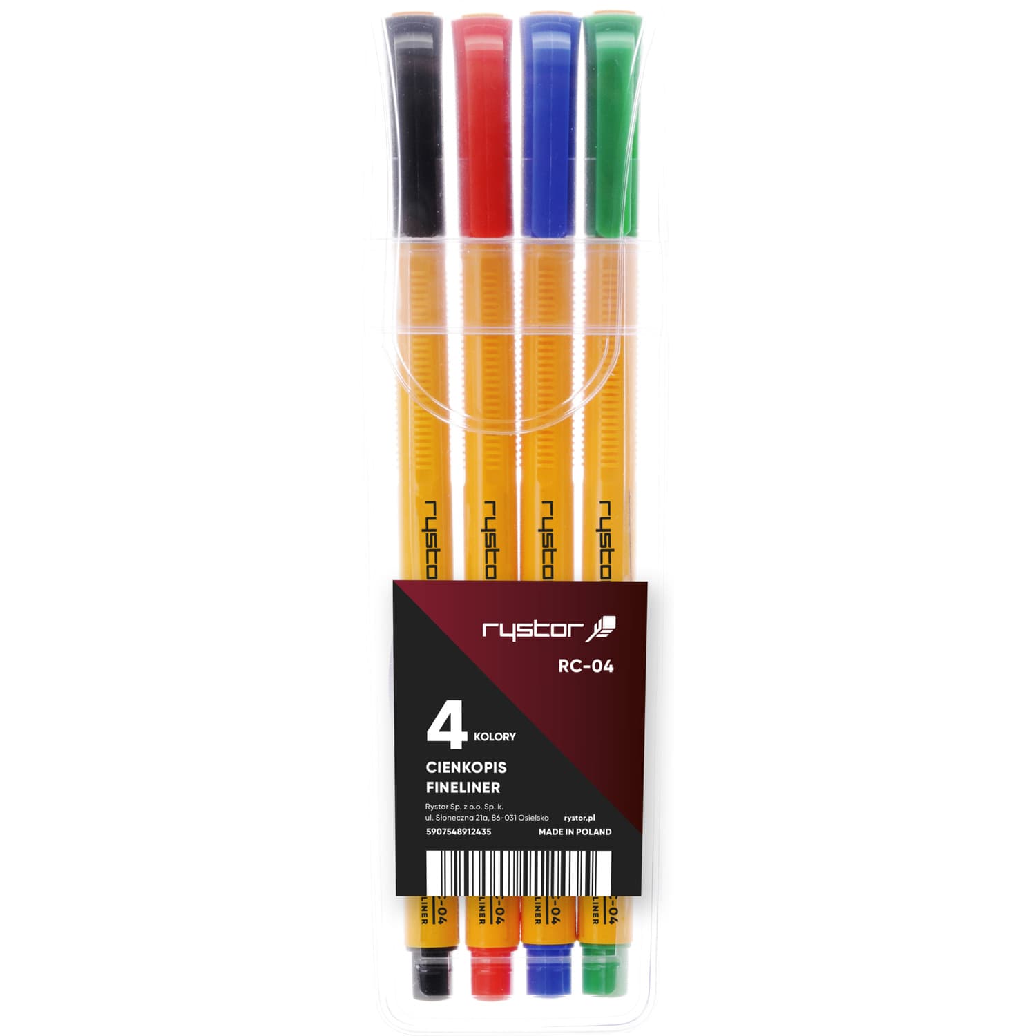 Cienkopis RYSTOR RC-04 etui 4szt. 403-220