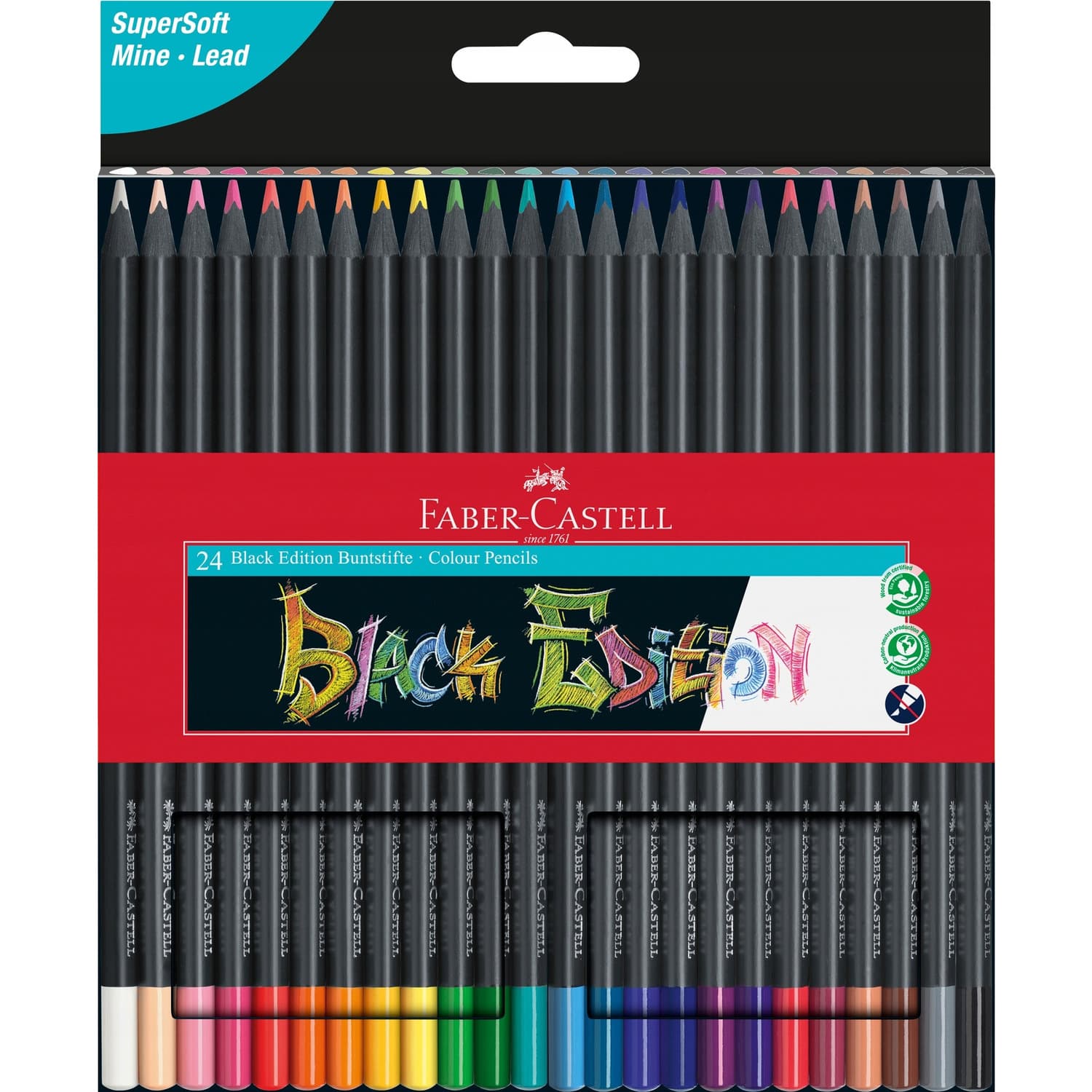 Kredki trójkatne BLACK EDITION 24kol. FABER CASTEL 116424