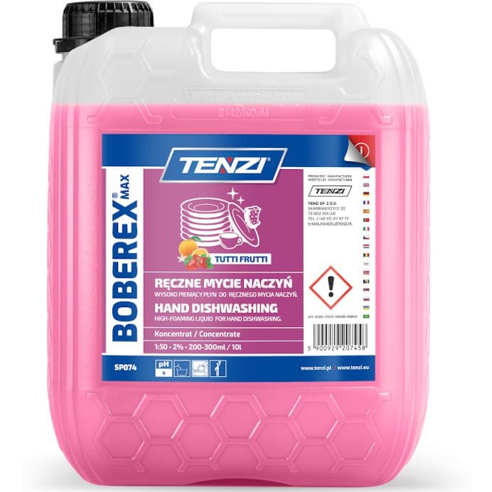 Płyn TENZI BOBEREX MAX TUTTI FRUTTI do ręcznego mycia naczyń zapach owocowy 5L (SP-74/005)