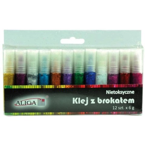 Klej z brokatem 12 kol.x 6g. MT-6609 ALIGA