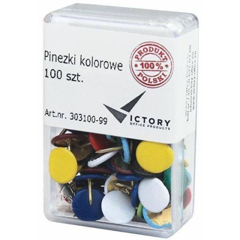 Pinezka kolorowa (100szt.) opakowanie plastikowe 303100-99 VICTORY