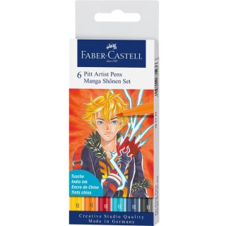 PITT ARTIST PEN MANGA (6szt.) etui SHONEN 167157 FABER-CASTELL