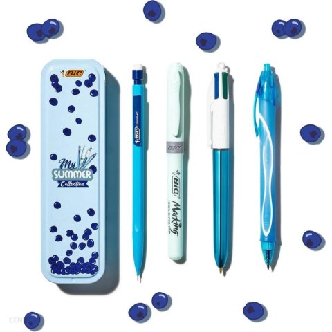 Zestaw SUMMER niebieski box 4 sztuki w metalowym pudełku 978217 BIC