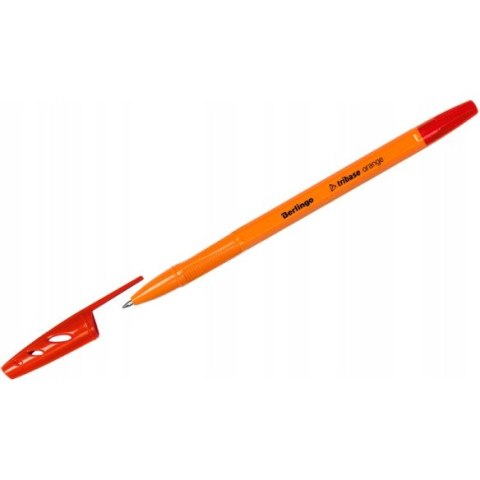 Długopis olejowy ze skuwką Tribase Orange 0.7 mm czerwony 265893 BERLINGO