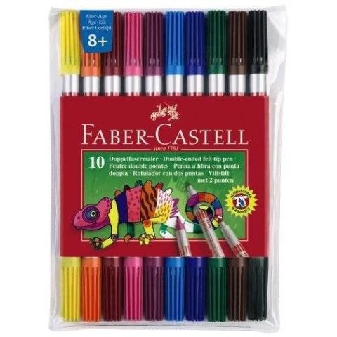 Flamastry 10-kol dwustronne 151110 Faber-Castell