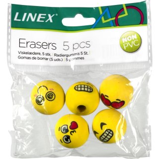 Gumki na ołówek LINEX EMOJI (5szt) MS 400114751