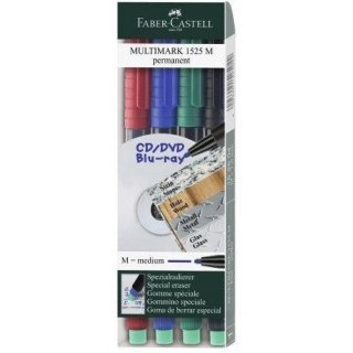 Foliopis z gumką M 1.0mm komplet 4kolory 152504 FABER CASTELL