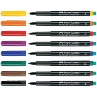 Foliopis z gumką OHP MULTIMARK M 1.0mm czerwony 152521 FABER-CASTELL