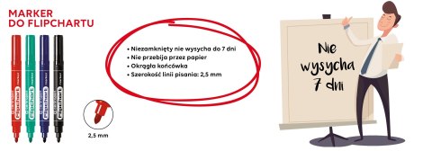 Marker FLIPCHART 8550 zielony okrągła końcówka CENTROPEN