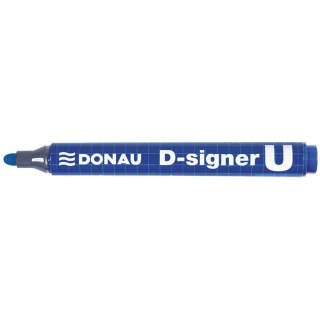 Marker permanentny D-SIGNER U niebieski okrągła koncówka 2-4mm 7371001-10PL DONAU