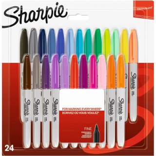 Markery permanentny SHARPIE FINE 24szt.-zestaw 2065405