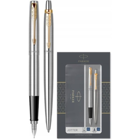 Komplet pióro wieczne + długopis JOTTER STAINLESS STEEL GT PARKER 2093257