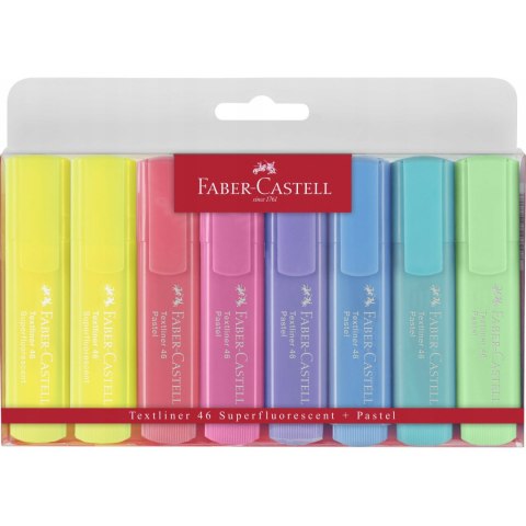 Zakreślacz 1546 pastelowe w etui 8sztuk 154681 FC FABER-CASTELL