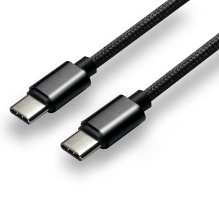 Kabel USB-C -> USB-C 1m 3A 60W pleciony czarny EVERACTIVE (CBB-1PD3)