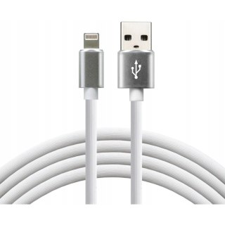 Kabel USB-A -> Lightning 1,5m 2,4A silikonowy biały EVERACTIVE (CBS-1.5IW)