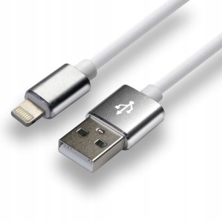 Kabel USB-A -> Lightning 1,5m 2,4A silikonowy biały EVERACTIVE (CBS-1.5IW)