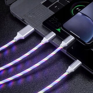 Kabel USB-A -> Lightning 1m 2A LED biały PLATINET (45737)