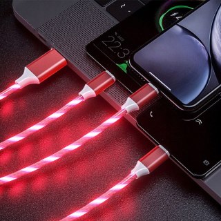 Kabel USB-A -> Lightning 1m 2A LED czerwony PLATINET (45738)