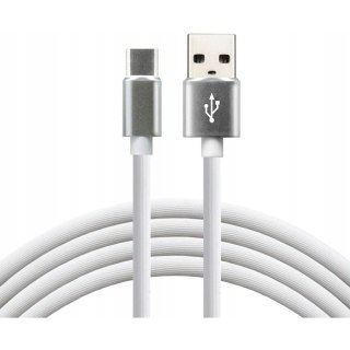 Kabel USB-A -> USB-C 1,5m 3A silikonowy biały EVERACTIVE (CBS-1.5CW)