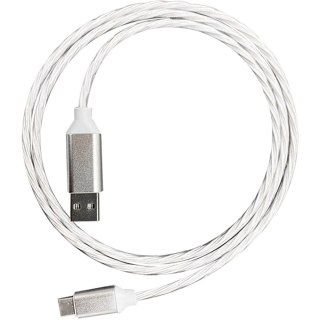 Kabel USB-A -> USB-C 1m 2A LED biały PLATINET (45740)