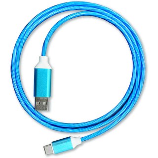 Kabel USB-A -> USB-C 1m 2A LED niebieski PLATINET (45742)