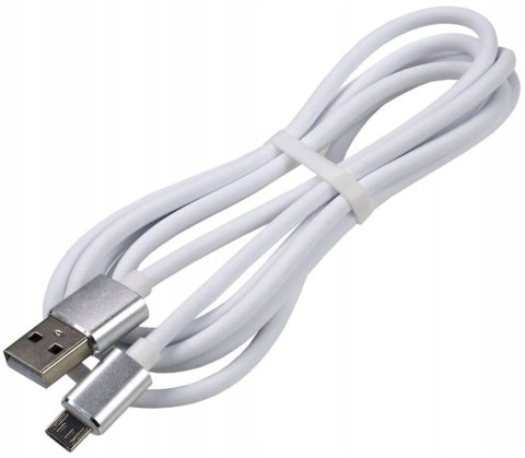 Kabel USB-A -> microUSB 1,5m 2,4A silikonowy biały EVERACTIVE (CBS-1.5MW)