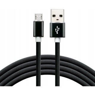 Kabel USB-A -> microUSB 1,5m 2,4A silikonowy czarny EVERACTIVE (CBS-1.5MB)