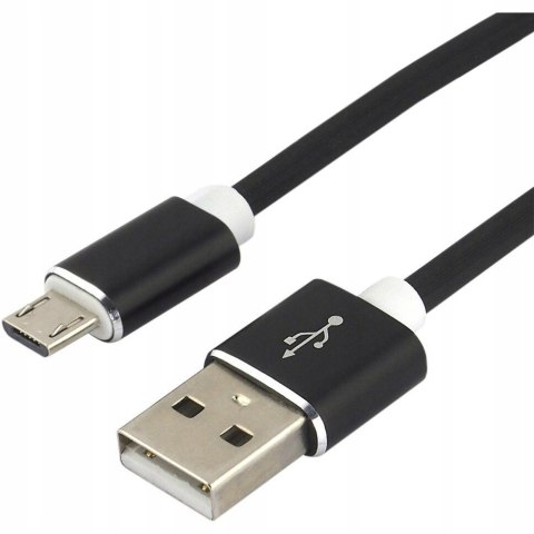 Kabel USB-A -> microUSB 1,5m 2,4A silikonowy czarny EVERACTIVE (CBS-1.5MB)