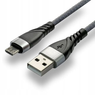 Kabel USB-A -> microUSB 1m 2,4A pleciony szary EVERACTIVE (CBB-1MG)