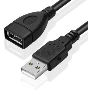 Kabel przedłużacz USB A/M -> USB A/F USB 2.0 1,5m czarny BULK