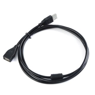 Kabel przedłużacz USB A/M -> USB A/F USB 2.0 1,5m czarny BULK