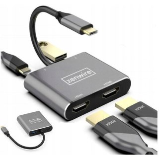 Stacja dokująca ZENWIRE (USH192) USB-C -> 2xHDMI 4K/USB-C 3.1/USB 3.0