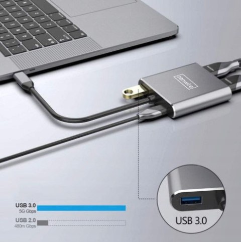 Stacja dokująca ZENWIRE (USH192) USB-C -> 2xHDMI 4K/USB-C 3.1/USB 3.0