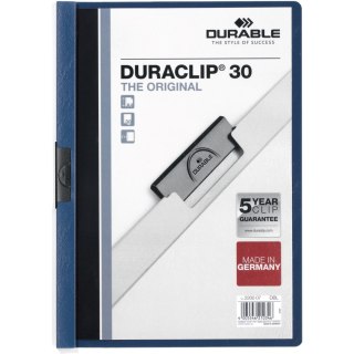 Skoroszyt DURACLIP Original 30, A4, 1-30k. G ranatowy 222707 DURABLE