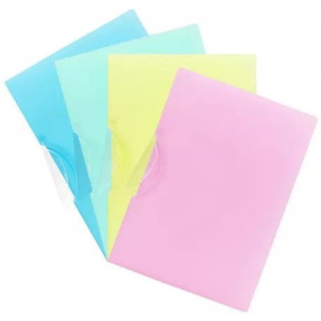 Skoroszyt z klipsem na dokumenty A4 PP 8 sztuk mix pastelowy SKP-A4 BIURFOL