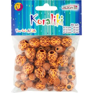 Koraliki plastikowe z wzorem mix 60szt. PJ-0590 ALIGA