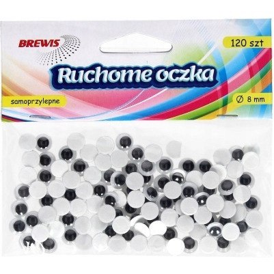 Oczka ruchome okrągłe 8mm (120) samoprzylepne Ro2 BREWIS