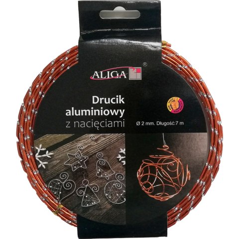 Drucik aluminiowy miedziany z nacięciami 2mmx7m DA-6853 ALIGA