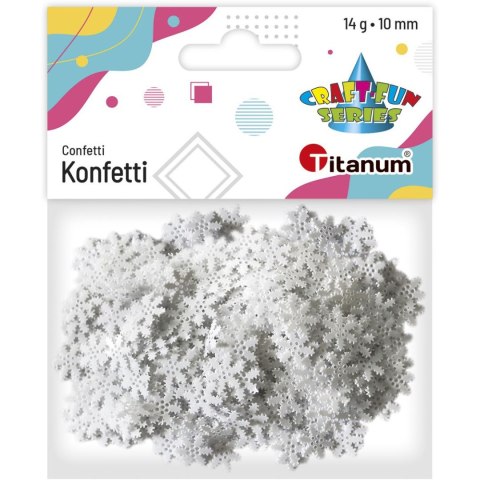 Konfetti Płatki śniegu 10mm białe 14g 284803 TITANUM