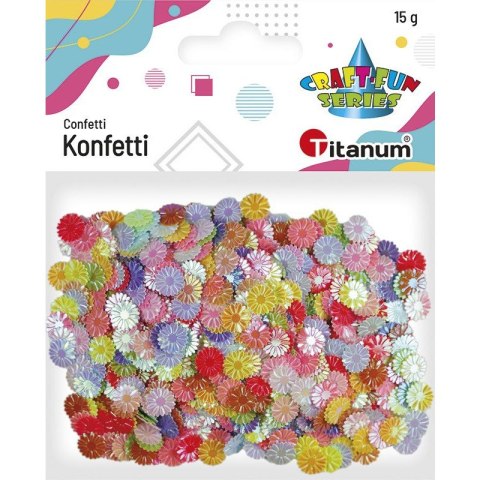 Konfetti kwiaty okrągłe 9mm mix kol. 15g 472902 TITANUM