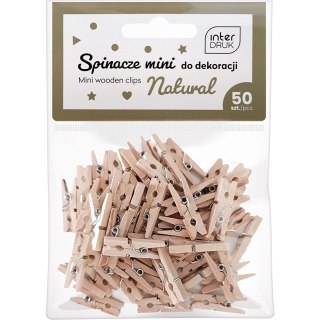 Naturalne spinacze do dekoracji MINI 50szt. INTERDRUK